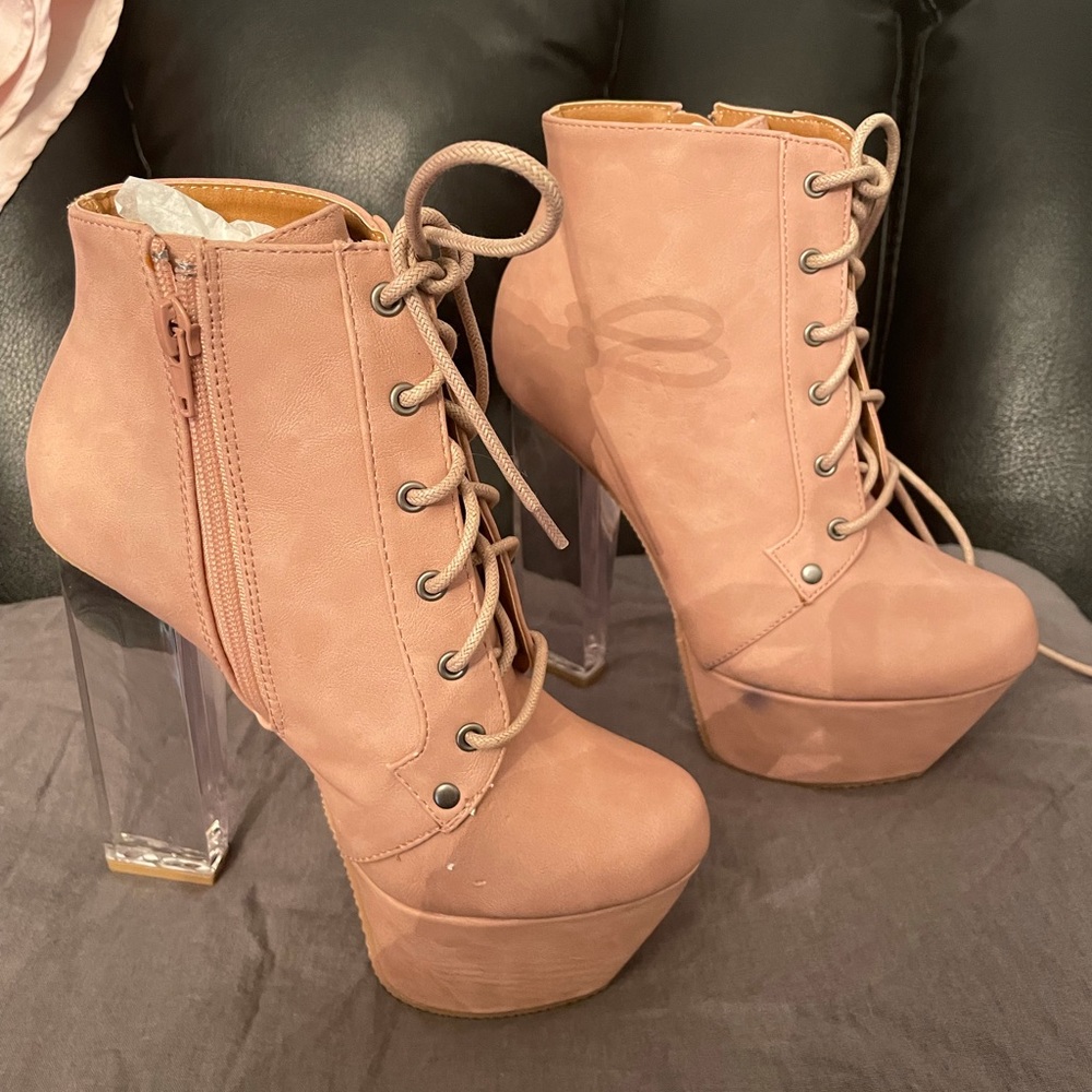 Light pink ankle boots size 6 from Charlotte Russe